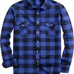 EMUKFD Mens Plaid Shirts Button Down Long Sleeve Regular Fit T Shirts Vintage Flannel Shirts Work Casual Tops Fall Clothes