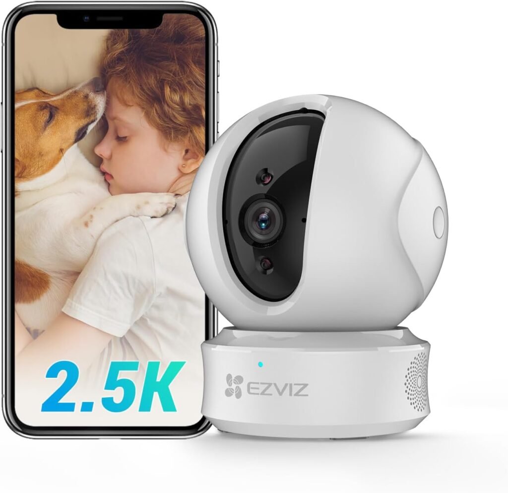 EZVIZ 4MP 2.5K Indoor Camera Wireless with App, Pet Baby Monitor, AI Human Shape Detection, 360 Pan Tilt, Auto Tracking, Motion Detection, 10M Night Vision, Siren, Two Way Talk, Alexa Google Control