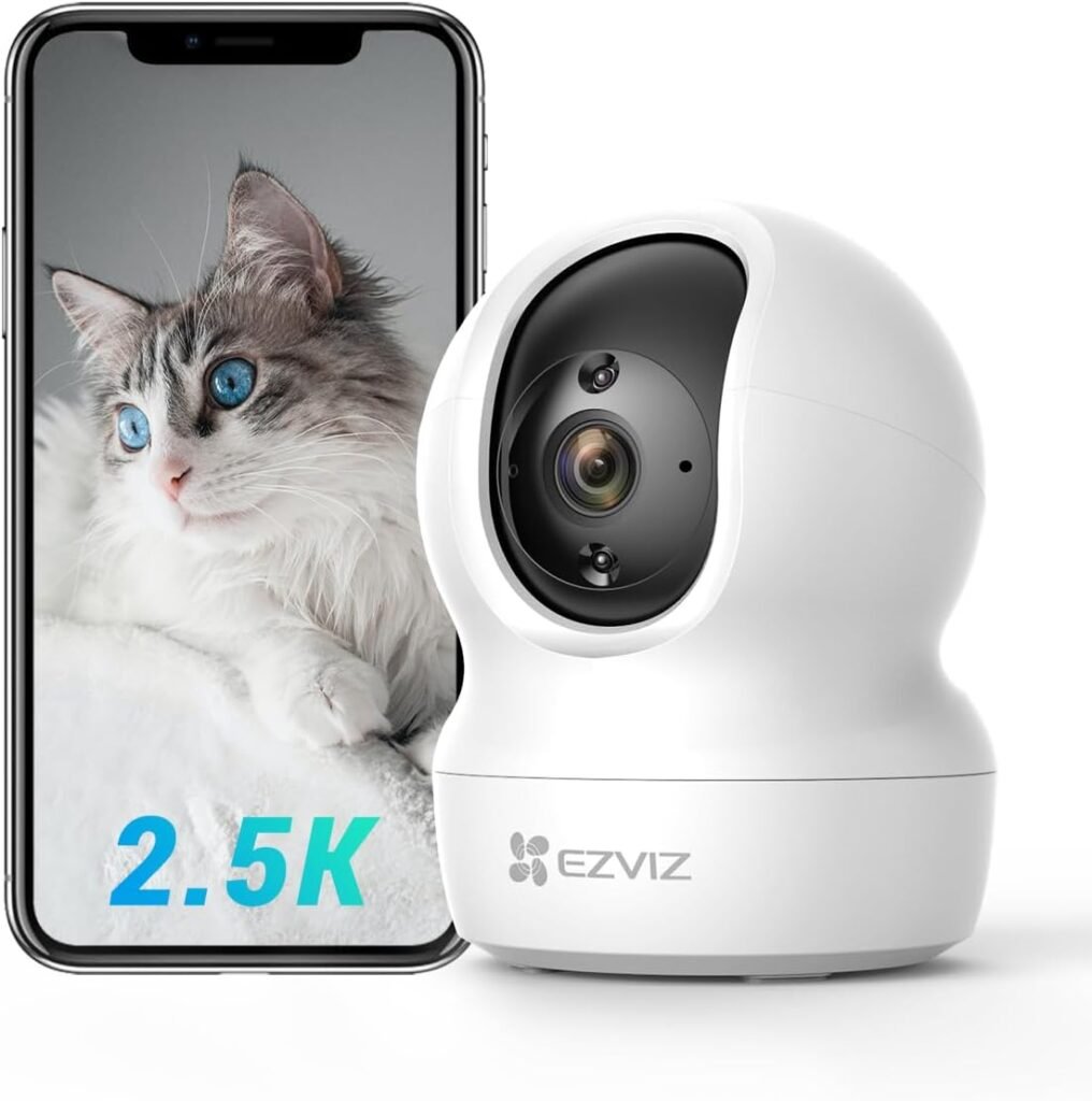 EZVIZ 4MP 2.5K Indoor Security Camera Wireless with App, No Subscription, Baby Monitor, Pet Camera. Motion Detection, Auto Tracking, Night Vision, Alarm, Two Way Audio, Alexa Google IFTTT Control(CP1)