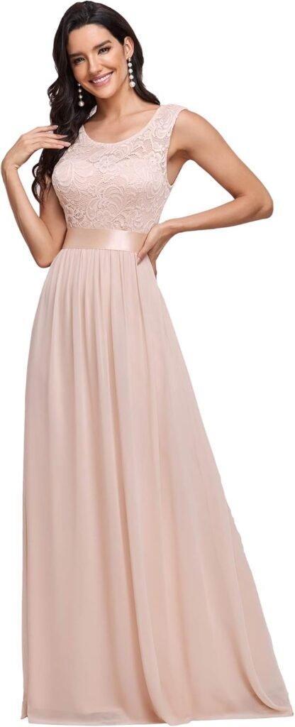 Ever-Pretty Women’s Classic Round Neck Lace Bust Sleeveless Empire Waist Elegant A Line Floor Length Chiffon Formal Evening Dresses 00646 Ever-Pretty Women’s Classic Round Neck Lace Bust Sleeveless Empire Waist Elegant A Line Floor Length Chiffon Formal Evening Dresses 00646