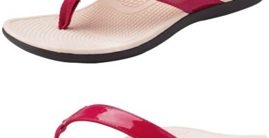 Everhealth Women’s Orthotic Flip Flops Arch Support Sandals, Comfort Arch Flip Flop Slides for Plantar Fasciitis Flat Feet Heel Pain, Non-Slip Supportive Ladies Beach Walking Toe-Post Sandal