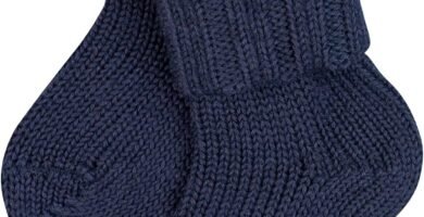 FALKE Unisex Baby Flausch Socks Breathable Climate-Regulating Odour-Neutralising Wool Thick Warm Ribbed Extra-Soft On Skin Turn-Over Cuffs Plain 1 Pair