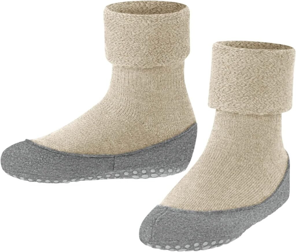 FALKE Unisex Kids Cosyshoe Slipper Socks Anti-Slip Nubs Printed On Felt Sole Improved Grip Thick Comfortable Warm Full Inner Plush Breathable Climate-Regulating Odour-Neutralising Wool 1 Pair