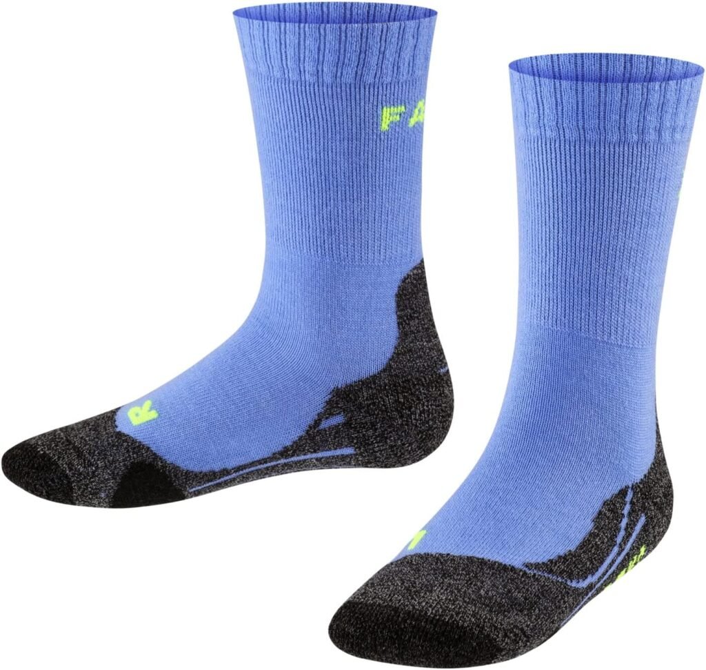 FALKE Unisex Kids TK2 Hiking Socks Medium Cushioning Anti Blister Warm Mid-Calf Length Breathable Quick-Drying Climate-Regulating Odour-Neutralising Wool Functional Yarn 1 Pair