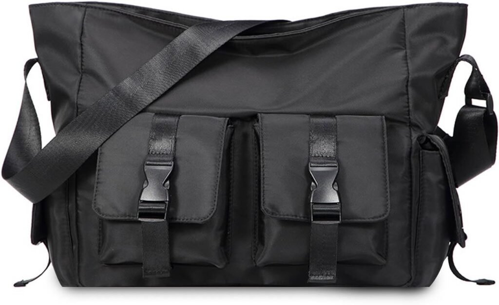 FANDARE Large Shoulder Bag Men Crossbody Bag fit 15.6 inch Laptop Messenger Shoulder Bags Women Gym Sport Bag Briefcases for Work Professional Business Office College Travel Satchel Bag Black