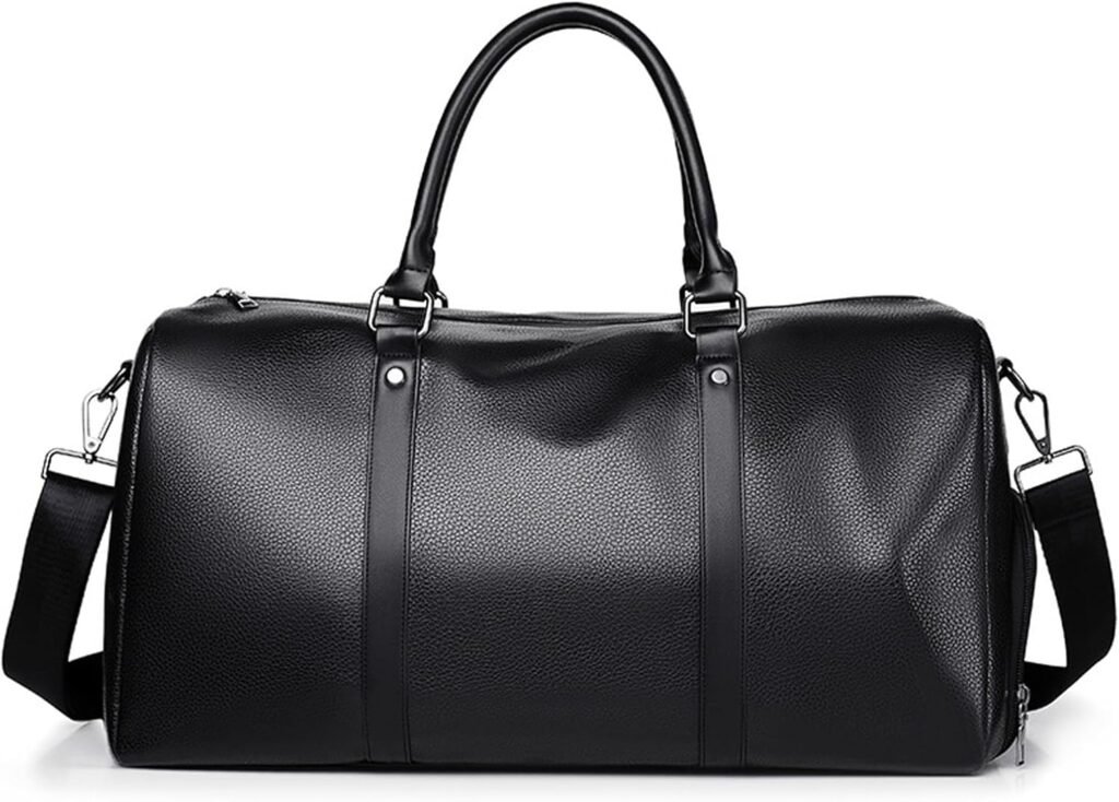 FANDARE Womens Mens Sports Gym Bag Duffle Bag with Shoes Compartment for Ryanair Airlines Cabin Bag Travel Duffel Bag Weekender Overnight Bag Men Business Handbag Waterproof PU Leather Black FANDARE Womens Mens Sports Gym Bag Duffle Bag with Shoes Compartment for Ryanair Airlines Cabin Bag Travel Duffel Bag Weekender Overnight Bag Men Business Handbag Waterproof PU Leather Black