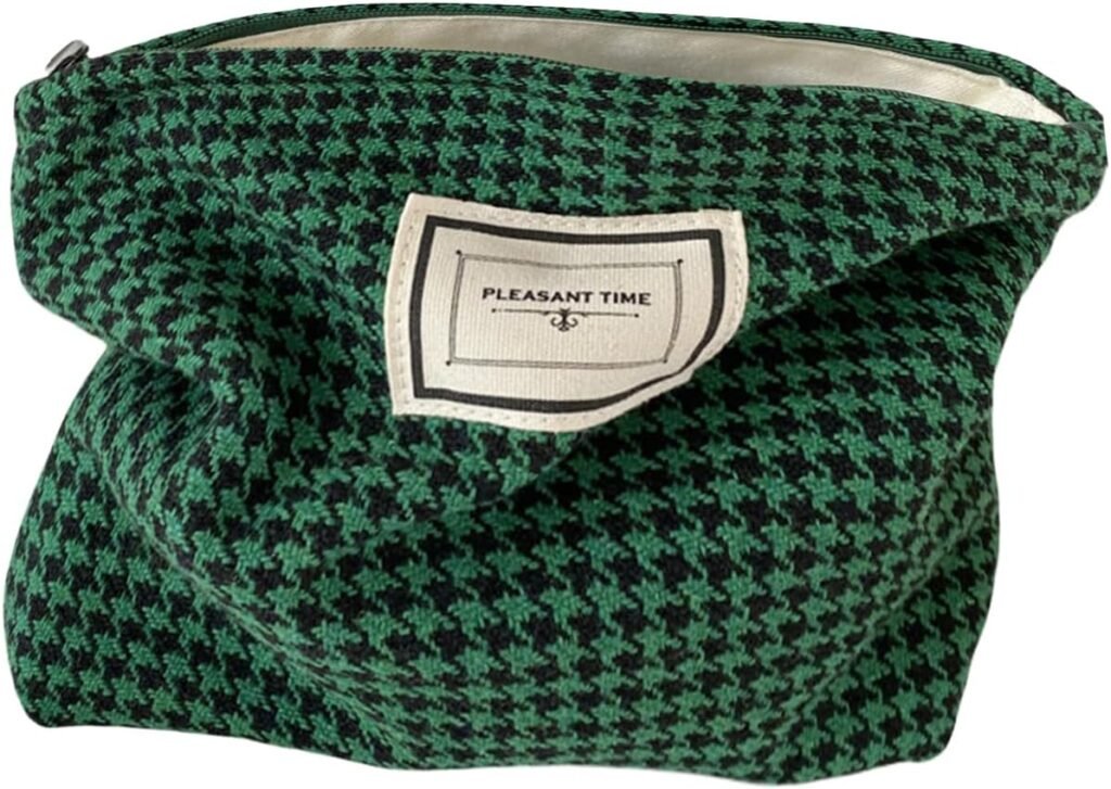 FAVORTALK Mini Makeup Bag Mens Wash Bag Cosmetic Bags for Women Green Corduroy Aesthetic Women Handbags Purses Makeup Organizer Storage Girls Case Bags Gift Bags – 9205