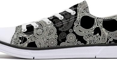FIRST DANCE Men Skull Printed Shoes Cool Paisley Print Fashion Sneakers for Teen Boys Girls Student Canvas Shoes for Men FIRST DANCE Men Skull Printed Shoes Cool Paisley Print Fashion Sneakers for Teen Boys Girls Student Canvas Shoes for Men