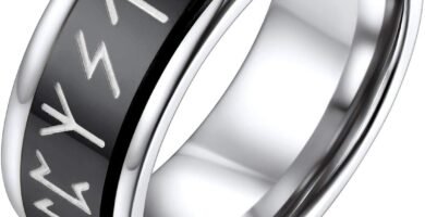 FaithHeart Spinning Viking Rings Personalised Norse Runes Fidget Ring for Anxiety Stainless Steel Nordic Rings for Men Women Size O to Z+3 with Gift Wrapped FaithHeart Spinning Viking Rings Personalised Norse Runes Fidget Ring for Anxiety Stainless Steel Nordic Rings for Men Women Size O to Z+3 with Gift Wrapped