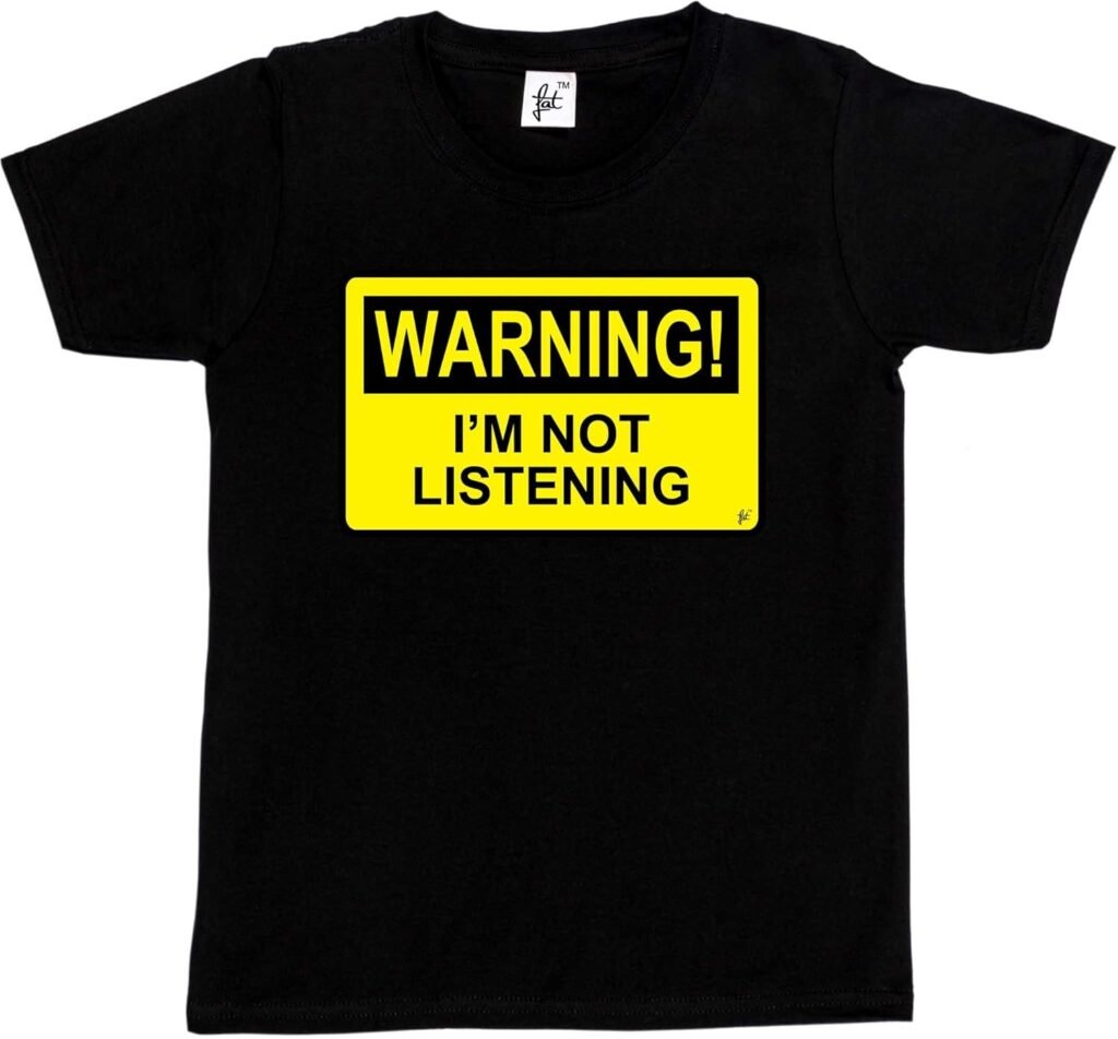 Fancy A Snuggle Warning I’m Not Listening Kids Boys/Girls T-Shirt