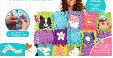 Fashion Angels Squishmallows No-Sew Blanket & Pillow Kit Makes 1 57 X 48 Blanket and 1 Pillow, Includes Polar Fleece Squares with Assorted Patterns and Squishmallows Fashion Angels Squishmallows No-Sew Blanket & Pillow Kit Makes 1 57 X 48 Blanket and 1 Pillow, Includes Polar Fleece Squares with Assorted Patterns and Squishmallows