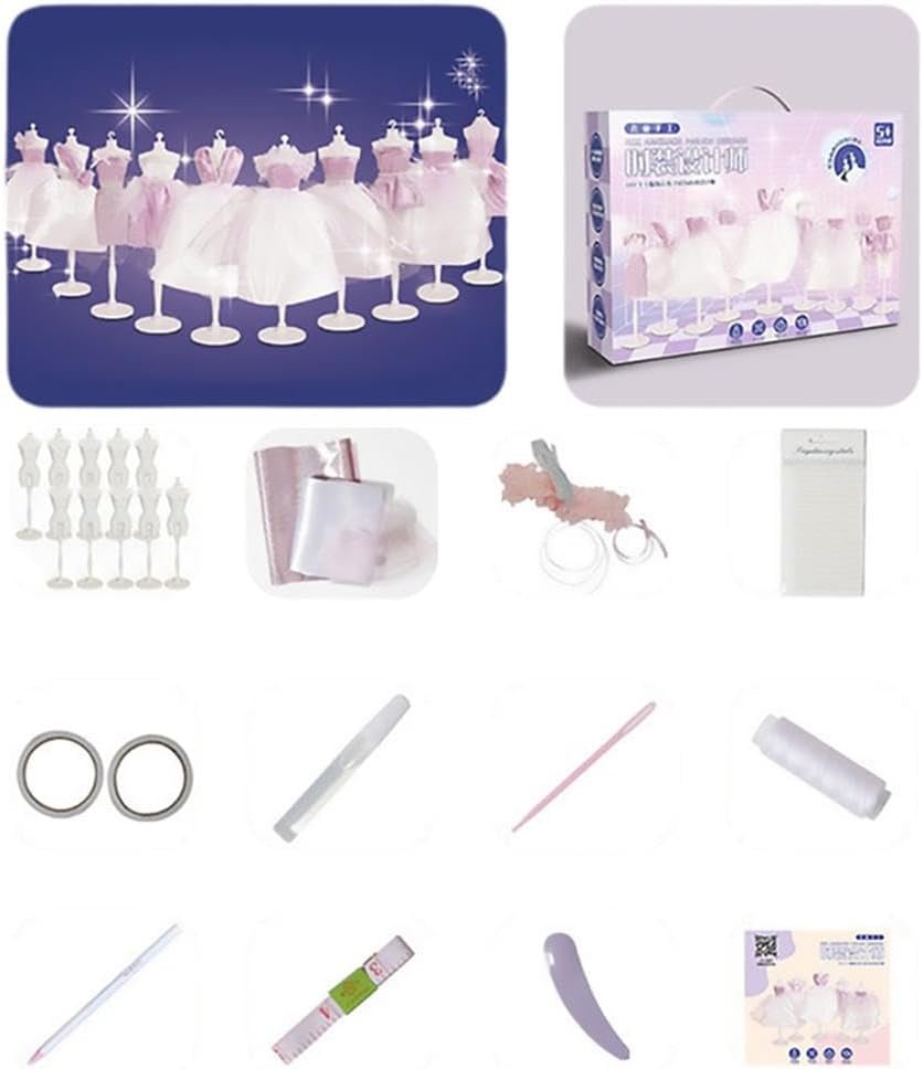 Fashion Design Kit For Girls with Mannequins,Creativity Arts & Crafts Toys Toys Learning Kit,Kids Cr Clothes Doll Sewing Fashion Design Kit For Girls with Mannequins,Creativity Arts & Crafts Toys Toys Learning Kit,Kids Cr Clothes Doll Sewing