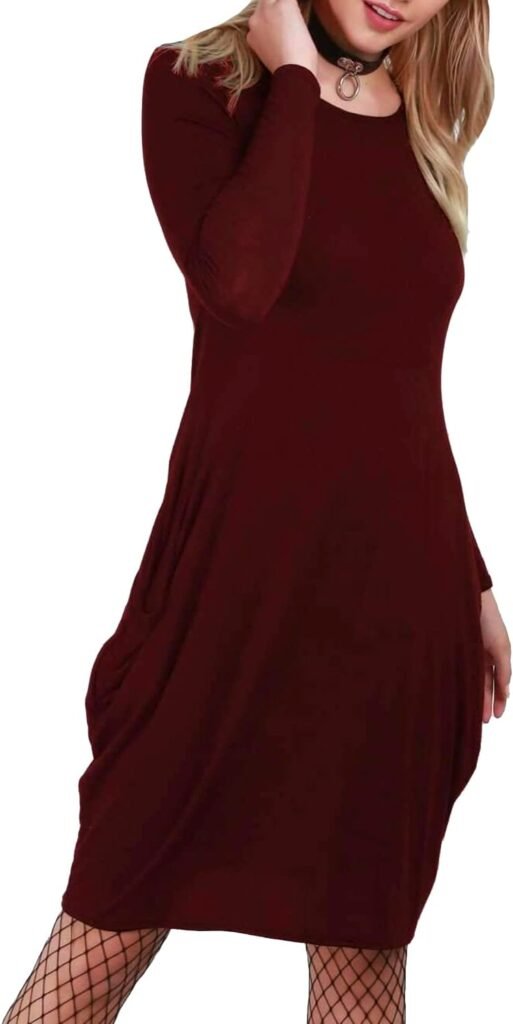 Fashion Star Womens Maxi Dress Side Pockets Lagenlook Italian Drape Baggy Dresses