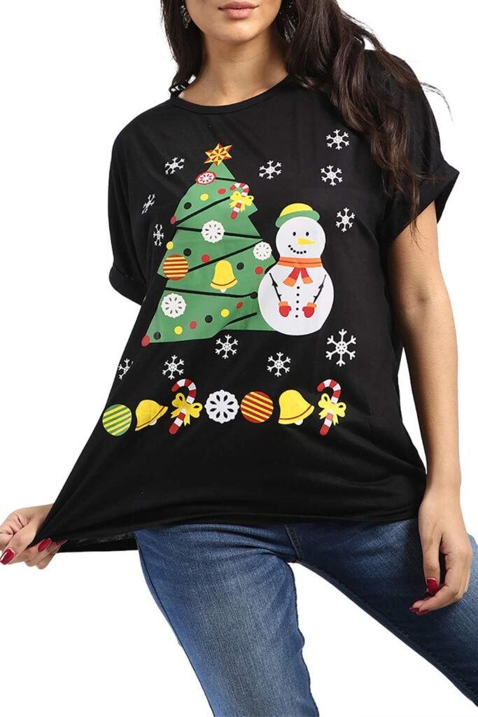 Fashion Star Womens Oversized Oh Deer Baggy Xmas T Shirt Top Fashion Star Womens Oversized Oh Deer Baggy Xmas T Shirt Top