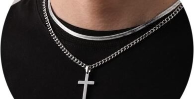 Fehki Men’s necklaces,2PCS Stainless Steel Cross Necklace for Men,Silver/Gold/Black Sturdy Cuban Snake Chain Necklace Jewelry Gifts for Men Teen Fehki Men’s necklaces,2PCS Stainless Steel Cross Necklace for Men,Silver/Gold/Black Sturdy Cuban Snake Chain Necklace Jewelry Gifts for Men Teen
