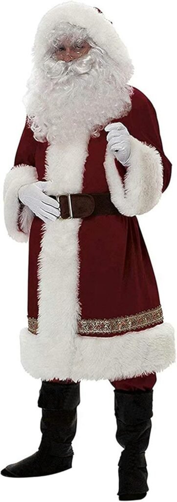 Fiacafyo Men’s Christmas Santa Claus Costume Xmas Outfits Luxury Velvet Cosplay Fancy Dress Father Christmas Party Clothes Fiacafyo Men’s Christmas Santa Claus Costume Xmas Outfits Luxury Velvet Cosplay Fancy Dress Father Christmas Party Clothes