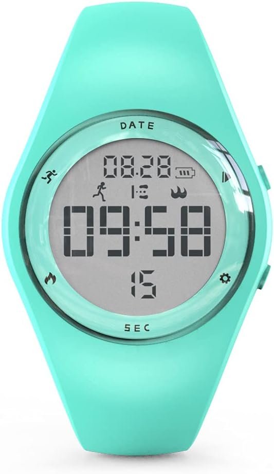Focwony Digital Non-Bluetooth Fitness Tracker Watch,Waterproof, with Pedometer, Steps, Distance, Calories Burned, Alarm Clock, Stopwatch, Great Gift for for Kids Teens Girls Boys Women (Green)