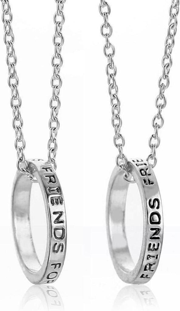 Friendship Necklaces for 2, Best Friend Necklace Ring Necklace BFF Necklace Sister Necklace for Women Teen Girls and Boys Graduation Birthday Gifts