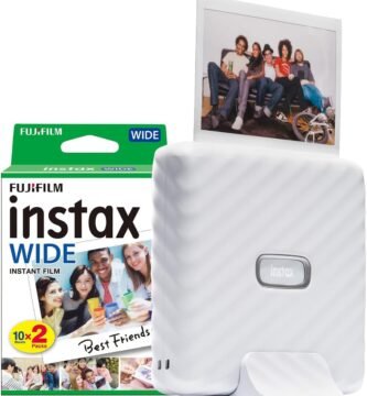 Fujifilm Instax Link Wide Printer & 20 Shots – Ash White