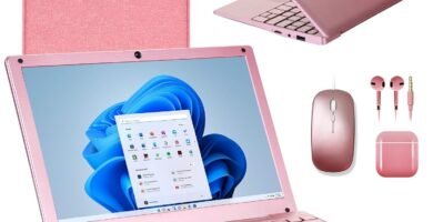 G-Anica Windows 11 Laptop Computer, 8GB RAM 128GB ROM, Intel Celeron Quad-Core Processors, 10″ Netbook Computer with WiFi, Webcam and Bluetooth, Mini Laptop with Bag, Mouse, Headphone and Mouse Pad