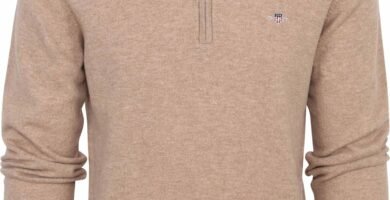 GANT Men’s Superfine Lambswool Half Zip Pullover Sweater
