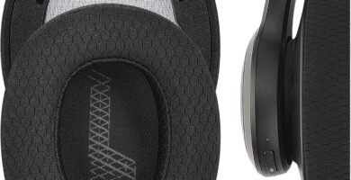 GEEKRIA Comfort Mesh Fabric Replacement Ear Pads for JBL Live 650 BTNC, Lifestyle E65BTNC, Duet NC, Live 660 BTNC Headphones Ear Cushions, Headset Earpads, Ear Cups Repair Parts (Black)