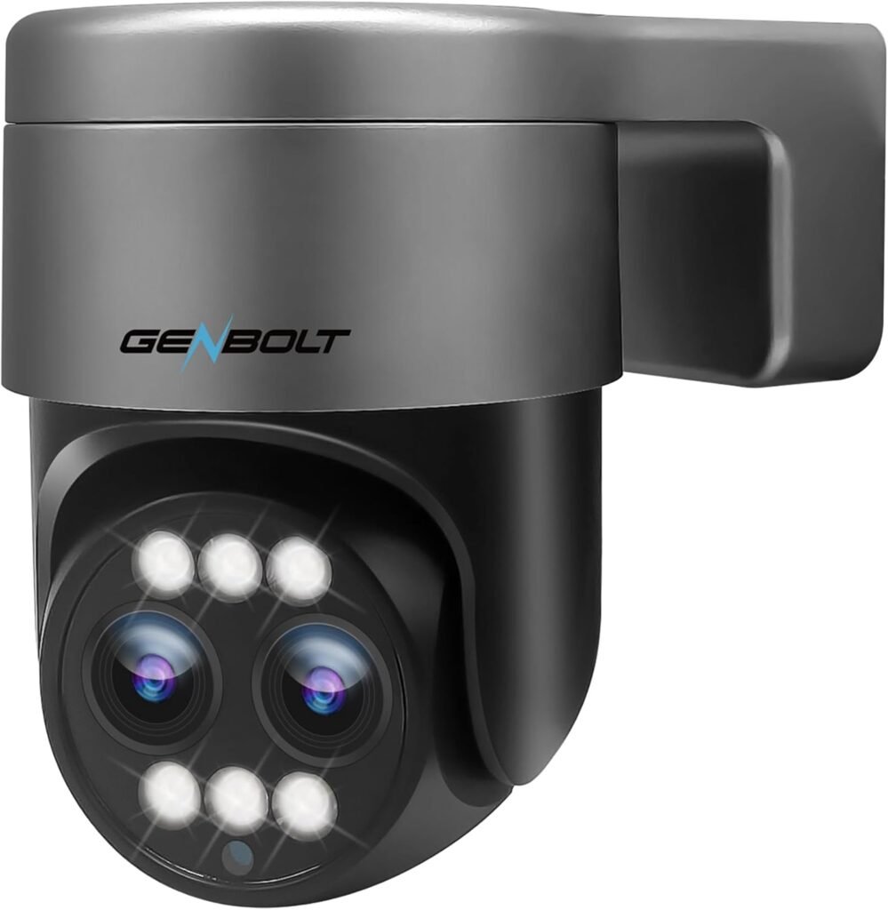 GENBOLT 2.5K PTZ WiFi Security Camera Outdoor with PoE, Dual lens CCTV Home Surveillance Camera with 12X Hybrid Zoom, IP Camera with Color Night 4MP, Auto Tracking Humanoid Detection(2.4&5GHz)