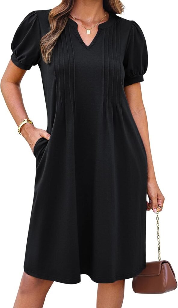GRACE KARIN Women’s A-Line Short Sleeve Midi Casual Dress Solid Color Henley V-Neck Cotton Dress for Women UK GRACE KARIN Women’s A-Line Short Sleeve Midi Casual Dress Solid Color Henley V-Neck Cotton Dress for Women UK