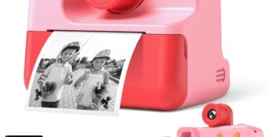 GREENKINDER Kids Camera Instant Print, 180° Lens Flip Selfie Kids Camera, Instant Camera for Kids with 32GB Card, Print Paper, Christmas Birthday Gifts Digital Camera for Girls Age 3-12 (Pink)