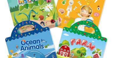 GUYUCOM 4 Pack Reusable Sticker Books, Toys for Age 2 3 4 Year Old Kids Boys Toddlers, 3D Clear Ocean Boay Insect Farm Sticker Book Educational Learning Toy Birthday Gifts GUYUCOM 4 Pack Reusable Sticker Books, Toys for Age 2 3 4 Year Old Kids Boys Toddlers, 3D Clear Ocean Boay Insect Farm Sticker Book Educational Learning Toy Birthday Gifts