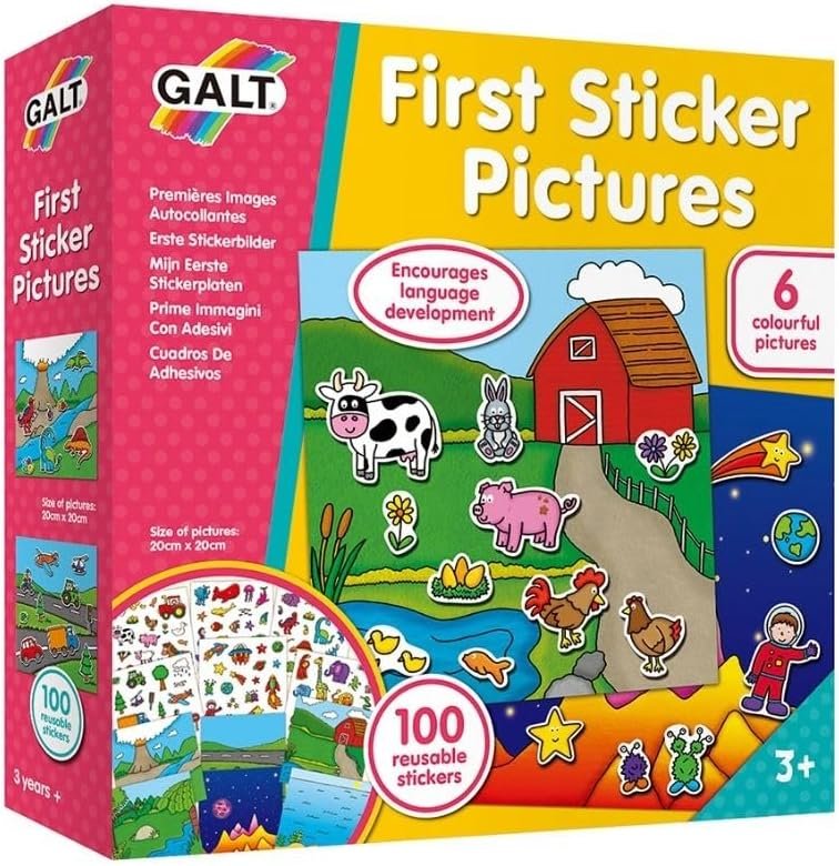 Galt Toys, First Sticker Pictures, Reusable Sticker Activity Kit, Ages 3 Years Plus , 20 x 20 centimeters Galt Toys, First Sticker Pictures, Reusable Sticker Activity Kit, Ages 3 Years Plus , 20 x 20 centimeters