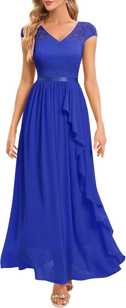 Gardenwed Women’s V-Neck Short Sleeves Empire Waist Elegant Chiffon Long Evening Dresses Party Swing Teen Dress Cocktail Dress for Prom Wedding Bridesmaid Gardenwed Women’s V-Neck Short Sleeves Empire Waist Elegant Chiffon Long Evening Dresses Party Swing Teen Dress Cocktail Dress for Prom Wedding Bridesmaid