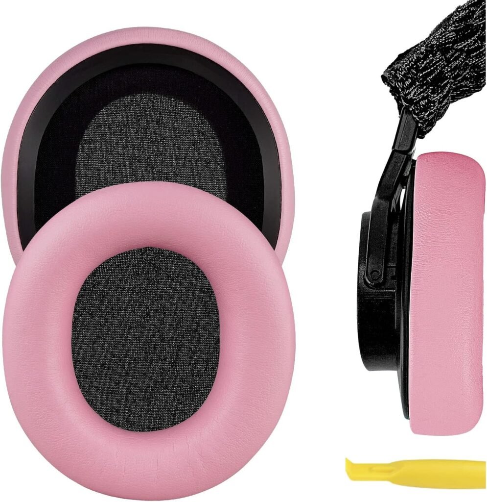 Geekria NOVA Replacement Ear Pads for SONY MDR-7506, MDR-V6, MDR-V7, MDR-CD900ST Headphones Ear Cushions, Headset Earpads, Ear Cups Cover Repair Parts (Pink)