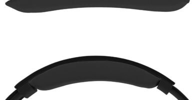 Geekria Protein Leather Headband Pad Compatible with SONY MDR-100ABN Headphones Replacement Band, Headset Head Top Cushion Cover Repair Part (Black)