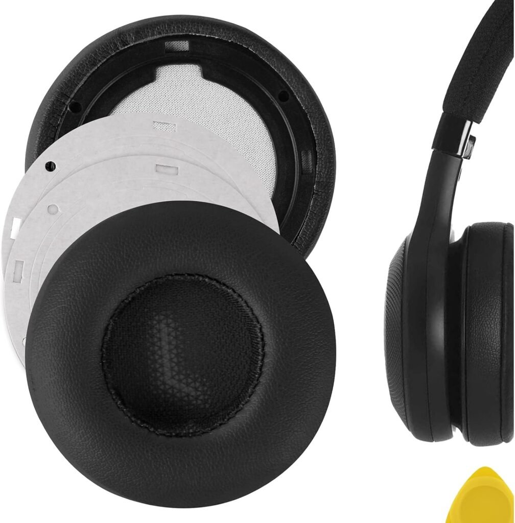 Geekria QuickFit Protein Leather Replacement Ear Pads for JBL E35, E45bt, E45, C45BT Headphones Ear Cushions, Headset Earpads, Ear Cups Repair Parts (Black) Geekria QuickFit Protein Leather Replacement Ear Pads for JBL E35, E45bt, E45, C45BT Headphones Ear Cushions, Headset Earpads, Ear Cups Repair Parts (Black)