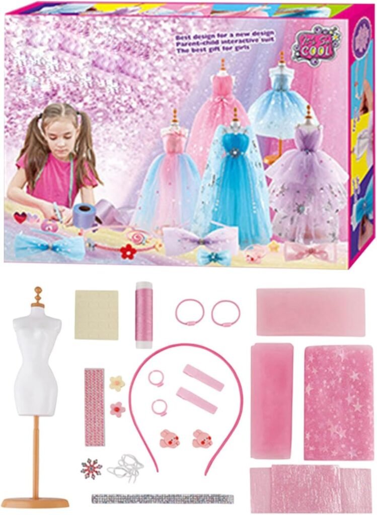 Generico Kids Fashion Design, Dress Design Kit, Children Craft Supplies, Clothes Designs Kit, Girls Dress Design Craft Kit With Fun, Creative Supplies For Imaginative Crafting And Learning