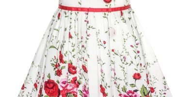 Girls Dress Purple Rose Flower Double Bow Tie Party Kids Sundress Age 4-12 Years Girls Dress Purple Rose Flower Double Bow Tie Party Kids Sundress Age 4-12 Years
