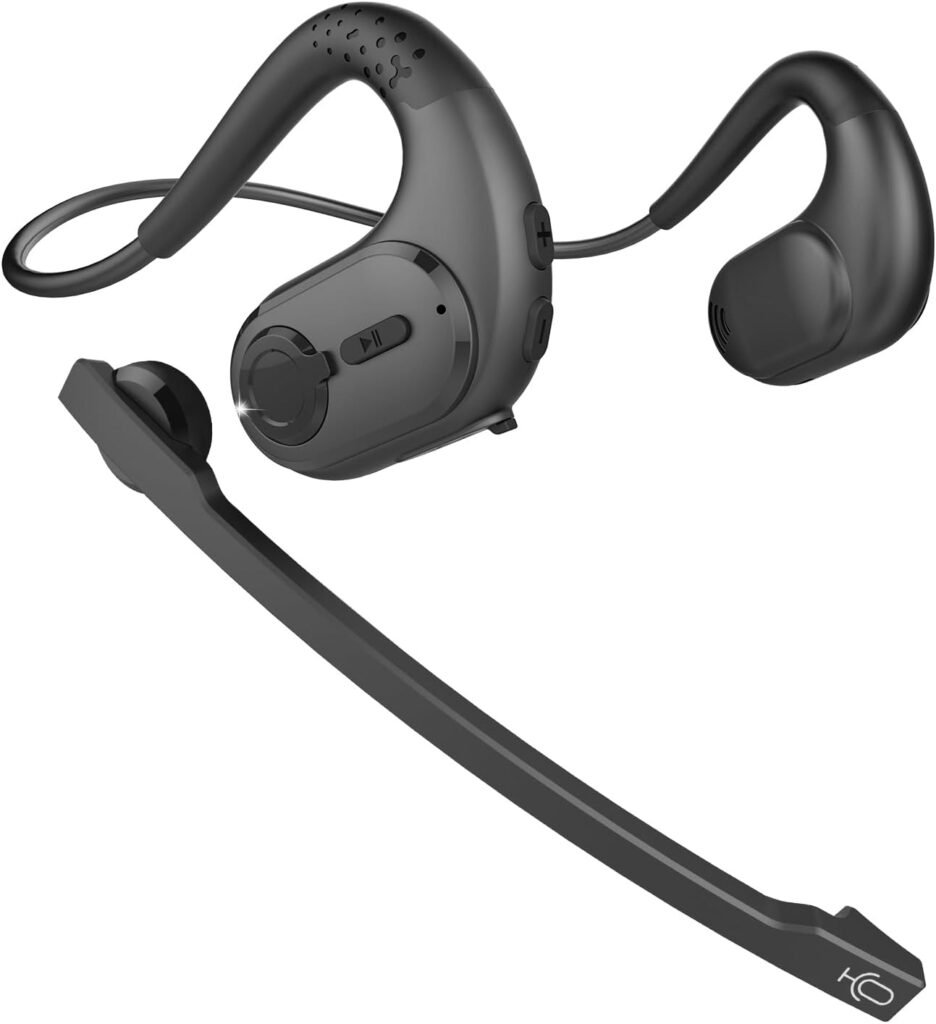 Giveet Bluetooth 5.3 Headset with Detachable Microphone, DSP Noise Cancelling Wireless Headset for Phone PC Laptop, Open Ear Comfort Headphones for Office Home Working Driving Running, 12 Hrs Playtime Giveet Bluetooth 5.3 Headset with Detachable Microphone, DSP Noise Cancelling Wireless Headset for Phone PC Laptop, Open Ear Comfort Headphones for Office Home Working Driving Running, 12 Hrs Playtime