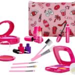 Goodream Girl Gifts Pretend Play Makeup Toys Beauty Set for Toddler Little Girls Age 3 4 5 6-8 Kids Your Princess Niece Granddaughter Birthday Halloween Christmas (Fake Cosmetic 15pcs Kits)