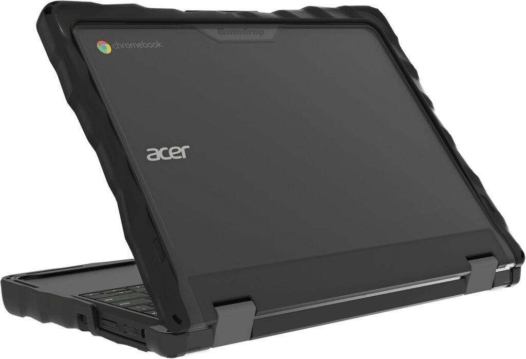 Gumdrop DropTech Laptop Case Fits Acer Chromebook Spin 511 (R756TN) 2-in-1 – Rugged Drop Tested and Shockproof Reliable Device Protection for Kids K-12 Students School Office or Business Use – Black