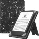 HGWALP Universal Case for 6″ eReaders, Folio Leather Stand Cover with Handstrap Compatible with All 6 inch Paperwhite/Paperwhite/Kobo/Tolino/Pocketook E-Book Reader-Constellation