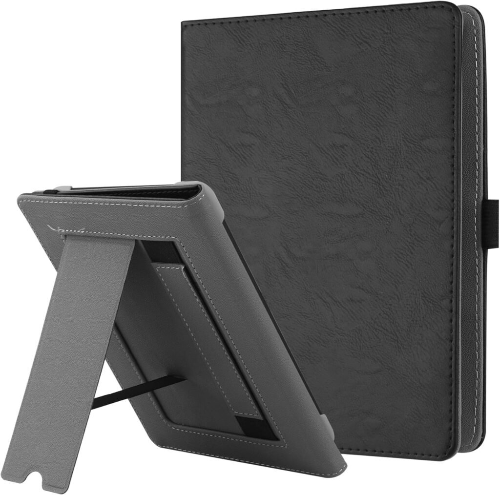 HGWALP Universal Stand Case for 6-7 inch eReaders-Premium PU Leather Sleeve Stand Cover with Handstrap Compatible with All 6″, 6.8″,7″ Paperwhite/Colorsoft/Kobo/Pocketook/Sony E-Book Reader-BK HGWALP Universal Stand Case for 6-7 inch eReaders-Premium PU Leather Sleeve Stand Cover with Handstrap Compatible with All 6″, 6.8″,7″ Paperwhite/Colorsoft/Kobo/Pocketook/Sony E-Book Reader-BK