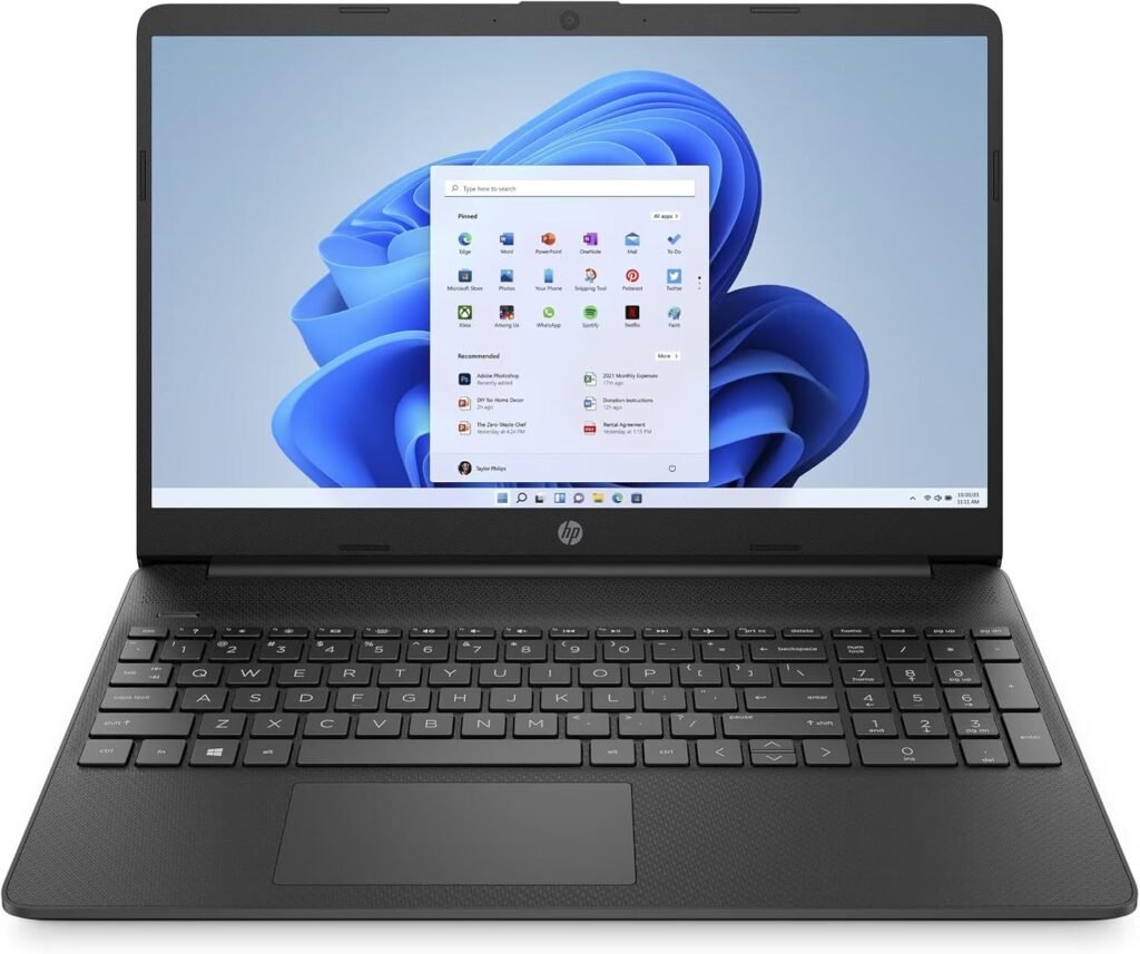 HP 15 Black Laptop Bundle (15.6″ Full HD – Intel Pentium Quad Core – 4GB – 128GB SSD – Intel UHD 655 – WI-FI – Webcam) + Microsoft Office 365 Personal for 1 Year + 3 Year Laptop Warranty + Bag & Mouse
