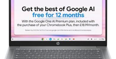 HP Chromebook Plus 14″ , Intel Core i3 N-series Processor , 8 GB RAM , 256 GB Flash Storage , Intel UHD Graphics , FHD Display , Up to 11hrs battery , Chrome OS , Dual Speakers , Silver , 14a-nf0000sa