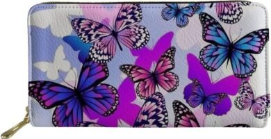 HUGS IDEA Butterfly Print Long Clutch Wallet Teen Girl Hipster Purse Shopping Portable Clutch Bag HUGS IDEA Butterfly Print Long Clutch Wallet Teen Girl Hipster Purse Shopping Portable Clutch Bag