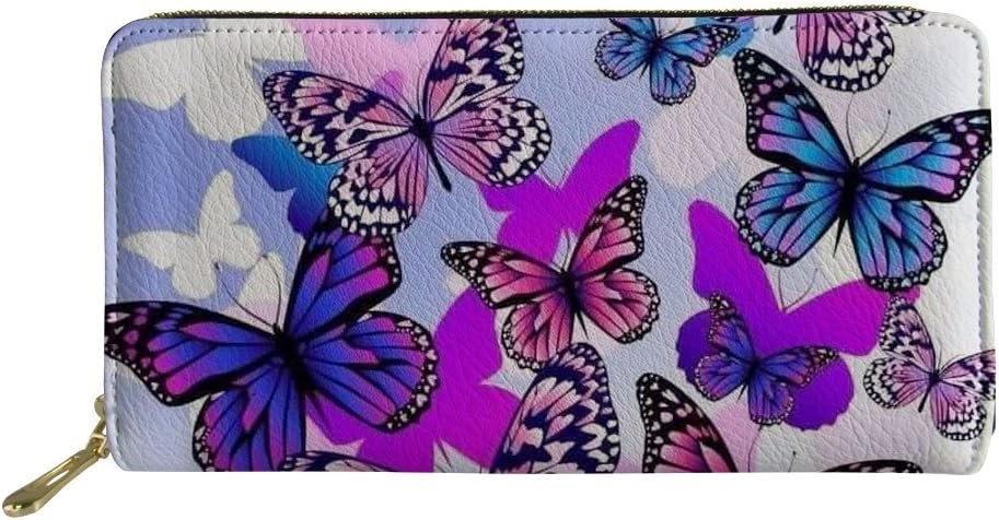 HUGS IDEA Butterfly Print Long Clutch Wallet Teen Girl Hipster Purse Shopping Portable Clutch Bag HUGS IDEA Butterfly Print Long Clutch Wallet Teen Girl Hipster Purse Shopping Portable Clutch Bag