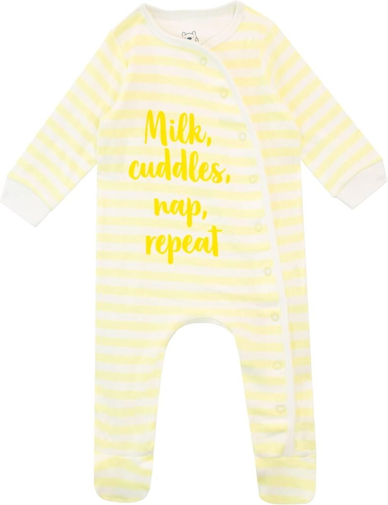 Harry Bear Baby Striped Sleepsuit Cuddles Nap Repeat