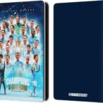 Head Case Designs Officially Licensed Manchester City Man City FC Team Poster 2024 Premier League Champions Leather Book Wallet Case Cover Compatible With Kindle Paperwhite 5 (2021)