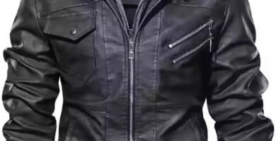 Hight quality fashion vintage PU leather men’s jacket with biker pocket design, perfect for motorbike/Biker casual autumn outfits.