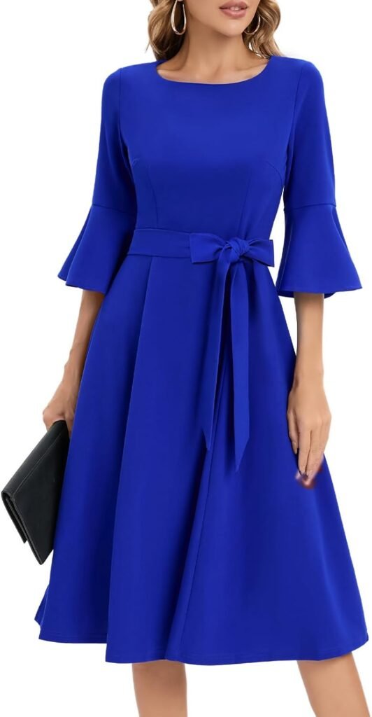 HomRain Formal Dress for Cocktail Women 3/4 Sleeve Elegant Wedding Dress Fall/Winter Christmas Dress Church Work Dress HomRain Formal Dress for Cocktail Women 3/4 Sleeve Elegant Wedding Dress Fall/Winter Christmas Dress Church Work Dress